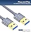 JSAUX USB 3.0 A to A Male Cable, USB to USB Cable 2 Pack(3.3ft+6.6ft) USB Male to Male Cable Double End USB Cord with Gold-Plated Connector for Hard Drive Enclosures, DVD Player, Laptop Cooler (Grey)