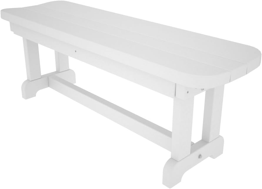 Polywood PBB48WH Park 48" Backless Bench, White Amazon.co.uk Garden