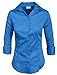 NE PEOPLE Button Down Shirt - Women's 3/4 Sleeve Roll Up Stretch Collar Office Work Formal Casual Basic Blouse Top (S-6XL)