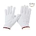 J.S.U Medium White Cotton Heavy Duty Gloves - 12 Pairs