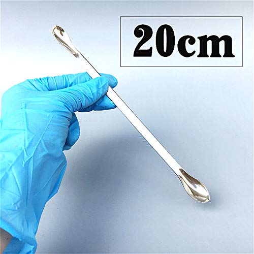 Orgrimmar 10Pcs Double Ended Stainless Steel Experiment Pharmacy Lab Spatula/Laboratory Sampling Mixing Spatula 20cm Long Sampling Spoon