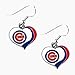 Aminco MLB Chicago Cubs Glitter Heart Earring Swirl Charm Set