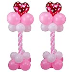 Kwayi Balloon Arch 59" Height 2 Sets With Balloon Pump, Portable Balloon Column Base And Pole Balloon Decoration For Party / Wedding / Birthday / Celebration