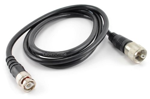 CablesOnline 4ft RG8x Coax UHF (PL259) Male to BNC Male Plug 50 OHM Antenna Ham Radio Cable (R-UB004)