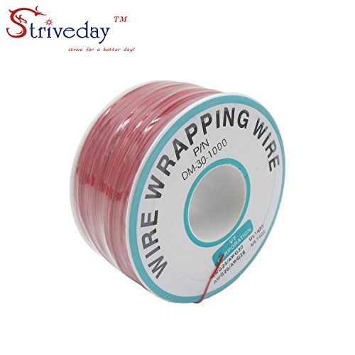 Striveday™ Stranded Hook Up Wire electrical Wire Wrapping Wire Wrap 10 Colors Single strand copper AWG30 Cable OK Wire & PCB Wire 30 AWG Red - Thumbnail 5