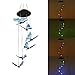 SINLOOG Color-Changing LED Color butterfly Wind Chime Solar Powered LED Hanging Lamp Wind Chime Light Wind Chimes for Outdoor Indoor Gardening Lighting Decoration Home (Color butterfly)