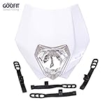 GOOFIT Universal 12V 35W Motorcycle Supermoto Halogen Headlight Indicator Fairing Lampshade for Dirt Bike Motor White
