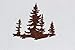 JNJ Metalworks Pine Tree Scene Metal Wall Art Country Rustic Decor