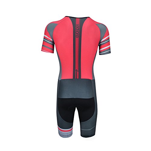 image for EMONDER Men's Triathlon Suit Short Sleeve Skinsuit Tri Suit Cycling Sk