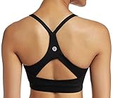 RUNNING GIRL Strappy Sports Bra for Women Sexy Open Back Medium Support Yoga Bra with Removable Cups