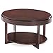Leick Home 10109-CH Oval Small Coffee Table with Shelf, Chocolate Cherry