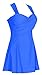 Women's 50's Retro Elegant Crossover Shaping Body One-Piece Swimdress Swimsuit Blue Label 4XL (US 14-16)