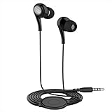 AutumnFall Universal 3.5mm In-Ear Stereo Earbuds Earphone with Mic for Cell Phone (Black)