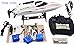 Blomiky TKKJ H102 20MPH+ Racing White RC Boat 2.4Ghz 4CH High Speed Remote Control Boat for Pool Lake and River Extra 2 Battery H102