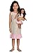 Girl and Doll Matching Outfit Clothes - Pajama Nightgown Set for Girl & Doll - Fits American Girl Dolls, Dollie & Me, Madame Alexander and other 18 inches Dolls - Girl Size 10