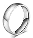 6MM High Polished Traditional Plated Plain Stainless Steel Promise Wedding Bands Ring Size US4-14, Gold/Silver/Blue