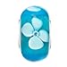 LovelyCharms 925 Sterling Silver Blue Flower Murano Glass Beads Fit Charm Bracelets