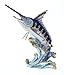 Marlin Fish Trinket Box, Hand Set Clear Swarovski Crystal, Hand Painted Blue Enamel Over Solid Pewter Base, Inside Of Box with Lovely Enamel, Comes in Beautiful Gift Box, L 3.50 x H 3.75 x W 1.50
