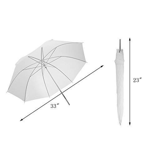 WAAO Professional 33"/84cm White Translucent Reflector Umbrella for Photography Studio Light Flash