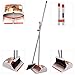 TreeLen Broom and Dustpan Set,Upright Stand Up Long Handled Dustpan Broom for Home Kitchen Office Lobby Floor Use