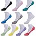 SmartWallStation 10 Pair Women 5-9 Socks Boat Low Cut Casual Thin Cotton No Show Deodorant Sock Non Slip Hidden Flat Colorful Set