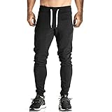 Donhobo Men's Elastic Cuffed Casual Drawstring Training Jogger Athletic Pants Sweatpants