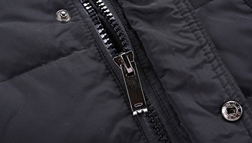 JiaYou Toddler Kid Child Boy Hooded Thick Winter Parka Mid/Long Duck Down Puffer Padded Overcoat Jacket(Style A Black,Height 55.12"-59.06" Inches)