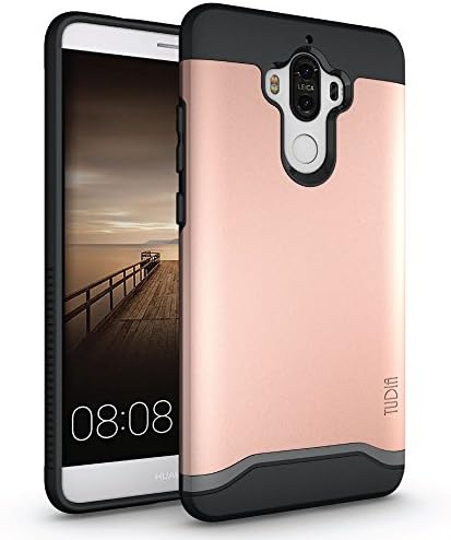 Mate 9 Case, TUDIA Slim-Fit HEAVY DUTY [MERGE] EXTREME Protection / Rugged but Slim Dual Layer Case for Huawei Mate 9 (Rose Gold)