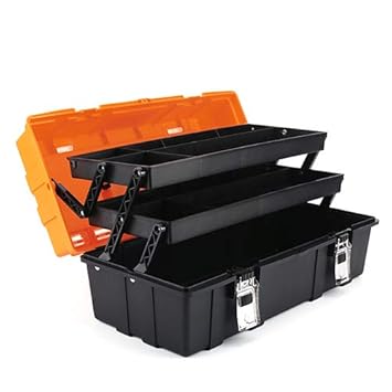 Multi Function Household Toolbox Three Layer Folding Plastic