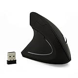 CHUYI Left Hand Mouse 2.4GHz Wireless Vertical Ergonomic Mouse 1600 DPI Optical Mouse 6 Buttons Portable Office Gaming Cordless Mice With A USB Receiver For PC Computer Laptop
