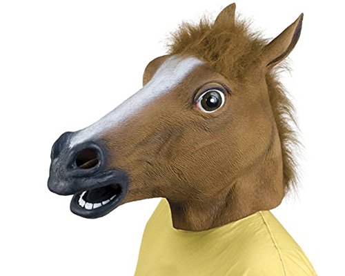 Kingmys KINGMYS Latex Horse Head Mask (Brown Horse Mask)