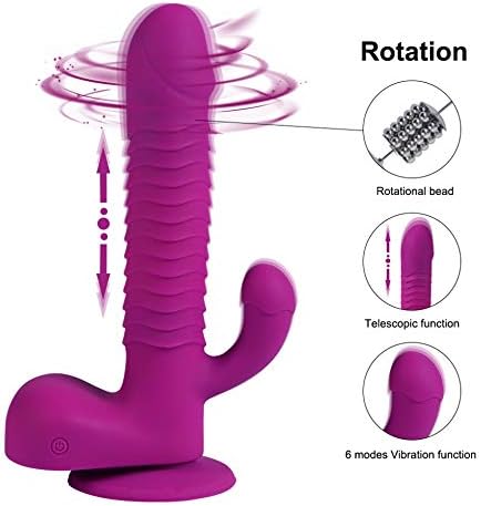 6 Speeds Rotating Versatility Wand Thrusting Monster Fluttering Rabbit Body Msaager Wireless Waterproof Rechargeable - 8.27 Inch Small Women