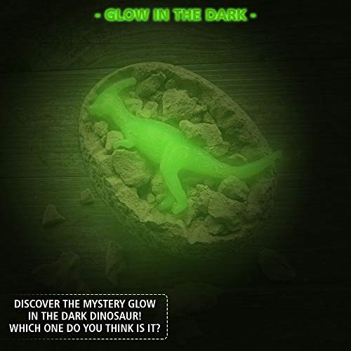 Nature Gear Glow in The Dark - 12 Mystery Excavation Adventure Dinosaur Eggs Kit - Science STEM Learning Kids Activity - Thumbnail 2