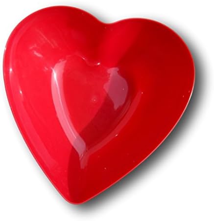 Large Red Plastic Heart Shaped Serving Bowl