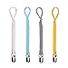 HAUTOCO Pacifier Clip for Boys and Girls, 4 Pack Universal Braided Pacifier Holder Leash Teething Ring for All Pacifiers, Baby Teething Toys, Drool Bibs and Blankets