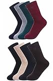 Luxina 8 Pairs Warm Thick Wool Knitting Autumn Winter Socks for Men Solid Color