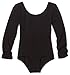 Danskin girls Basic Cotton Long Sleeve athletic leotards, Black, 6-Apr US