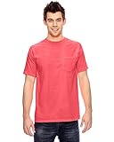 Comfort Colors 6.1 Oz. Garment-Dyed Pocket T-Shirt (6030CC)- NEONREDORANGE, M