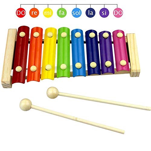 image for HenMerry 8 Key Toned Xylophone Wooden Musical Percussion Instrument Gl