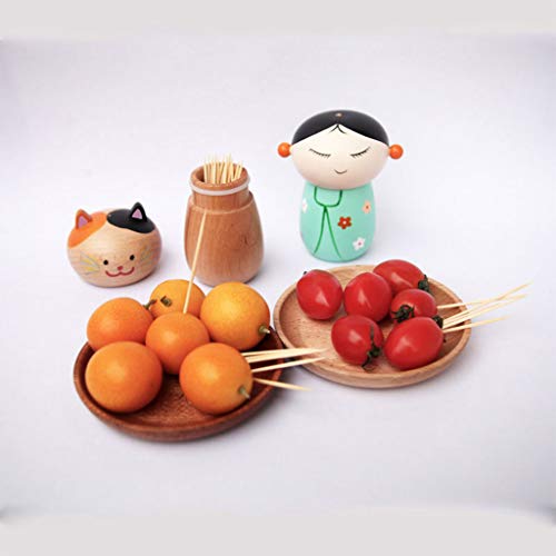 JDgoods Cartoon Animal Shape Toothpick Dispenser, Japanese-style Wooden Toothpick Dispenser Funny Portable Toothpick Holder (D) - Thumbnail 3