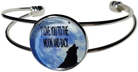I Love You to the Moon and Back Silver Wolf Moon Bracelet