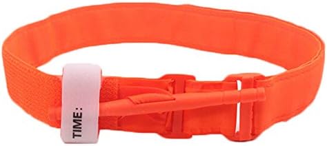 Outdoor Medical Tourniquet Strap Military Camping First Aid Tactical Emergency Survival Kit with Quick Release Buckle (Orange)