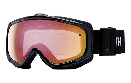 Smith Optics Phenom Turbo Fan Adult Turbo Fan Series Snocross Snowmobile Goggles Eyewear - Black / Red Sensor Mirror / Medium