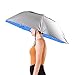 Hand Free Umbrella Hat Waterproof Elastic for Fishing Gardening 36”Diameter Folding Headwear (Silver)