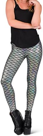 Majestic Mermaid Leggings By Online Legging Store (XL, Silver)