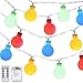 echosari [Remote & Timer 16 Feet 50 LED Outdoor Globe String Lights 8 Modes Battery Operated Frosted White Ball Fairy Light(dimmable, Ip65 Waterproof, Multicolor)
