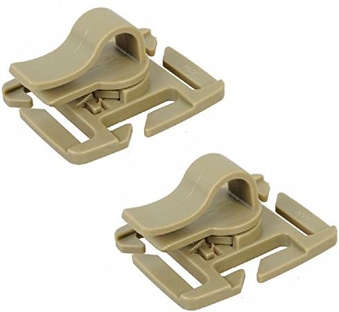 Hydration Tube Clips, INDEPMAN Rotate 360 Degree Molle Hydration Bladder Drinking Water Tube Clip Pack Of 5/pack Khaki