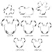 Hangnuo 8 Set Mouse Cookie Cutters Stainless Steel, Cute Cartoon Cutter Molds for Biscuit Dough, Fondant, Fruit, Pizza