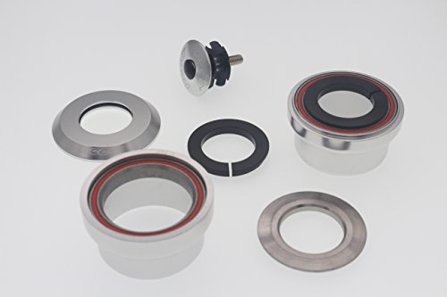 Neco 1.5" Reduced To 1-1/8" Sealed Bearing Bike External Cup Threadless Headset 49.7mm Headtube Head Tube (Silver)