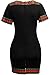 Women Sexy African Print V-neck Dashiki Bodycon Stretch Club Dress Black Large